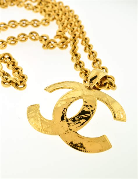 chunky gold chanel necklace|chanel gold necklace vintage.